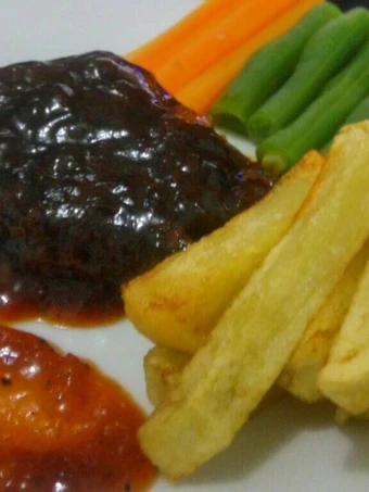 Cara Gampang Membuat Resep Steak daging sapi with barbeque sauce #KitaBerbagi yang Sempurna Anti Ribet, Uenak Banget