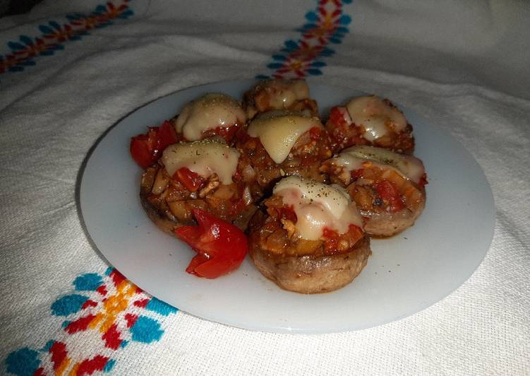 Champiñones rellenos vegetarianos/veganos Receta de Luz