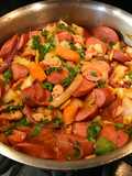 Super Easy Smoked Sausage & Cabbage in Salsa