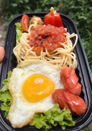 Hình của món Mì ý sốt spaghetti bò bằm đơn giản.
