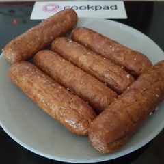 A picture of My take on Chip Shop Sausages. 😘.