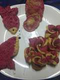 Beet root with flower and fish