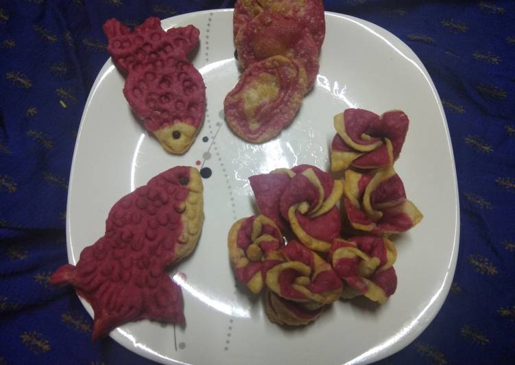 Recipe of Perfect Beet root with flower and fish