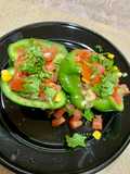 Bell Pepper Stuffed with Panela Cheese and Mushrooms