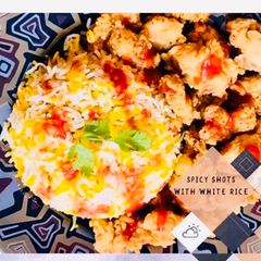 A picture of Spicy shots with rice.