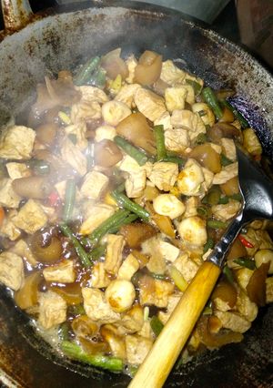 Foto resep Oseng Kikil Tahu Telur Puyuh Kacang Panjang