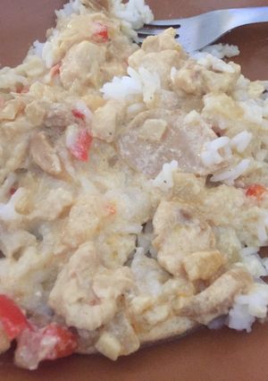 Una foto de Strogonof de pollo