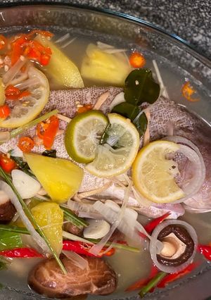 Foto resep Ikan Kerapu Tim Lemon Ala Thai