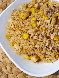 Foto resep Nasi goreng otak otak ayam (bakar) jagung manis