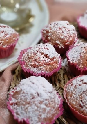 Una foto de Muffins de chocolate rosa