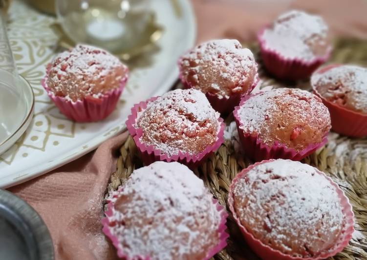 Muffins de chocolate rosa