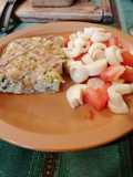 Tarta integral de pollo, brócoli y champiñones
