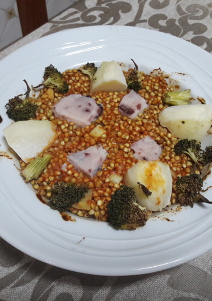 Una foto de Trigo sarraceno al horno vegano