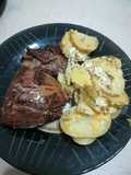 Carne al horno con papas a la crema 😋