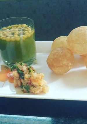 A picture of Pineapple pani poori.
