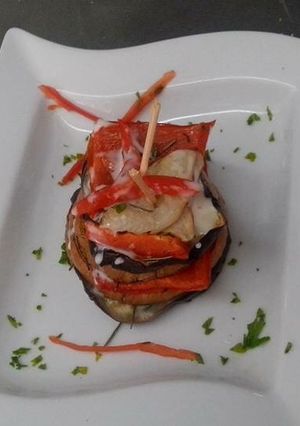 Una foto de Mil hojas de verduras