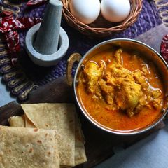 A picture of Egg Masala Curry.
