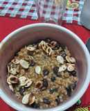 Risotto(? con porotos negros y crema de zapallito