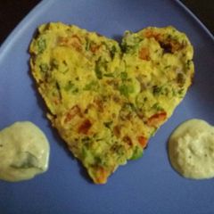 A picture of Suji palak ka dil (Uttapam).