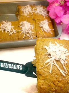 A picture of Basbousa Semovita/Semolina Cake.
