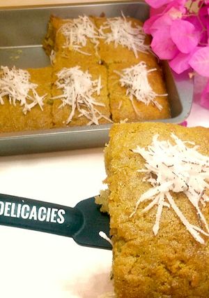A picture of Basbousa Semovita/Semolina Cake.
