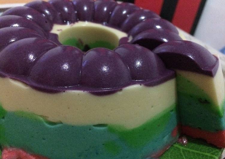 Rainbow Pudding cake