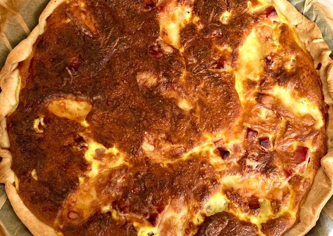 Comment pour Préparer  Super Rapide Fait Maison Quiche jambon mozzarella