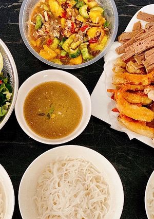 Hình của món Bún mắm nêm Miền trung.