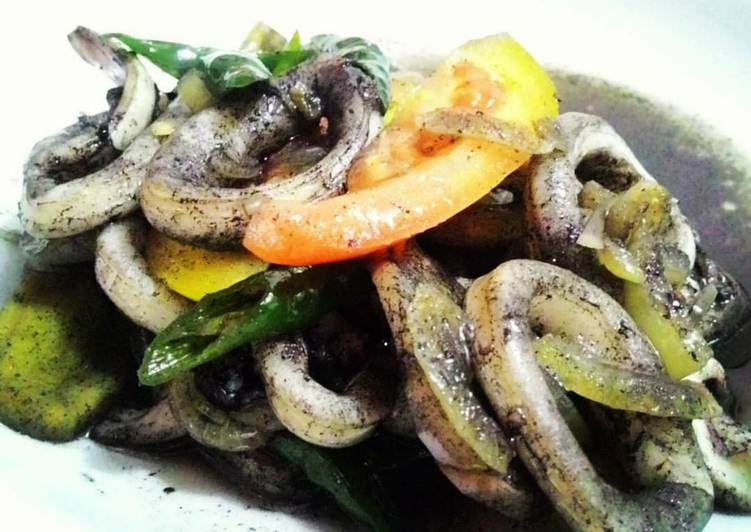 Resep Sotong Tinta Cabe Ijo Lezat