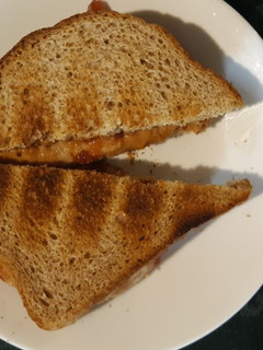 A picture of Spicy peanut butter & jelly toast.