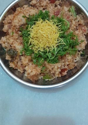 A picture of Broken wheat (Dalia) Upma.