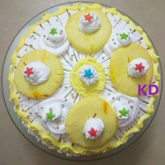 A picture of Eggless Rasmalai cake.