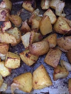 A picture of Mustard roasted potatoes.