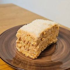A picture of Tiramisu with boiled condensed milk.