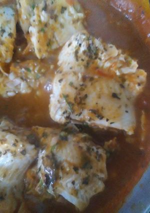 Una foto de Rollos de pescado en salsa