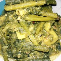 Pumpkin stem curry with mustard gravy A picture of Pumpkin stem curry with mustard gravy.