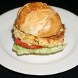 Crab burgers on homemade sesame seed buns
