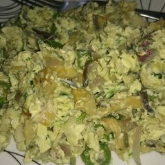 A picture of Scrambled Eggs with Fish.