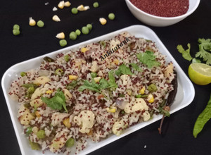 A picture of Whole Ragi and vegetable Pulao.