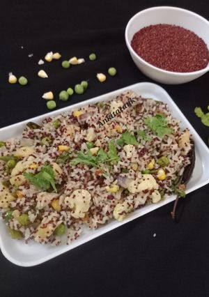 A picture of Whole Ragi and vegetable Pulao.