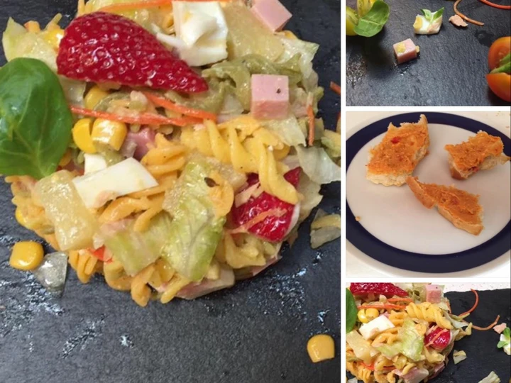 Manera fácil Preparar Ensalada de pasta Fusilli Tricolor  que Delicioso