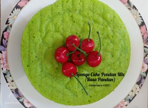 Foto resep Sponge Cake Pondan Mix (Rasa Pandan) kukus