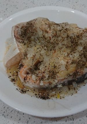 蒜末蒸鮭魚 的食譜成品照片