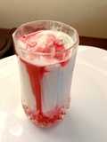 Rooh afza with cold milk and ice-cream. 😋🍦❄️