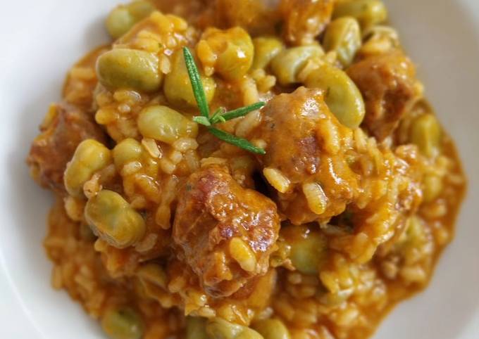 Arroz Meloso Con Habas Y Butifarra Receta De Toni Martín- Cookpad