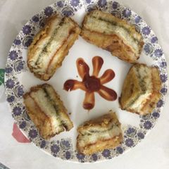 A picture of Tri colour sandwich.