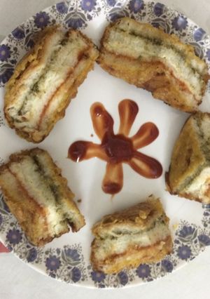 A picture of Tri colour sandwich.