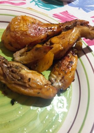 Una foto de Pollo al horno con vino