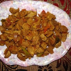 A picture of Soya chunk fry.