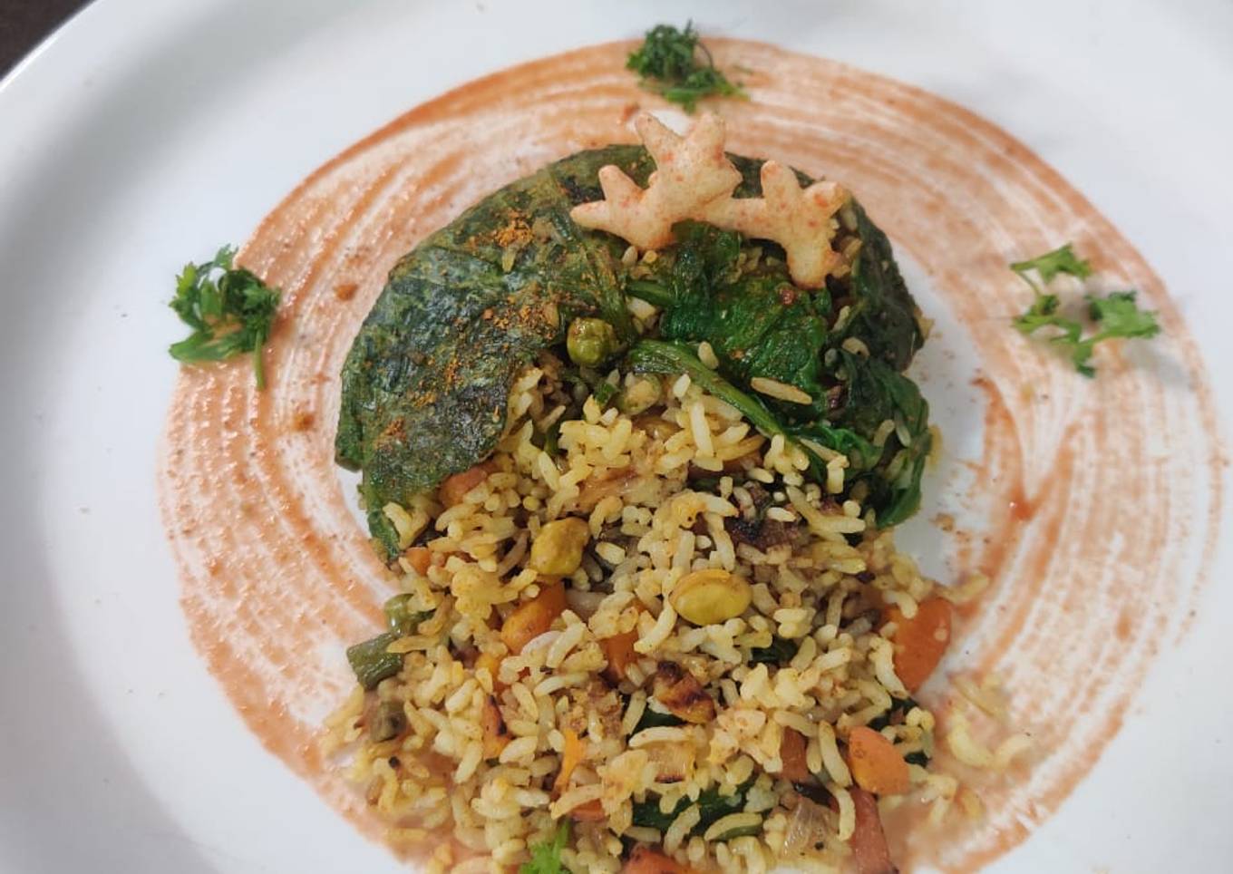 Palak packed veg Maggi masala pulav